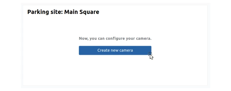 Button for new camera in Site configuration