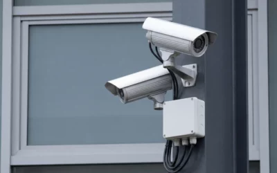 Camera on wall.