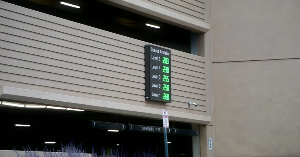smart parking management system features costs 2026